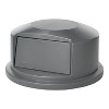 Rubbermaid Commercial Round Brute Dome Top Receptacle Push Door 24 13/16 x 12 5/8 Gray 264788GRA - 3 of 3