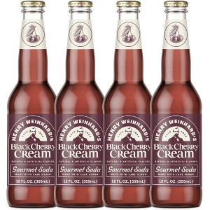 Henry Weinhard's Black Cherry Cream 4 Pack | 12oz Glass Bottles | Classic American Flavor | Premium Craft Soda - 1 of 1
