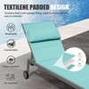 GlasFlength Patio Lounge Chair, Set of Three with Adjustable Back and Pillow Multi-Function Chair for Poolside, Patio, Blue, 78.3" * 23.5" * 36.1" - 3 of 4