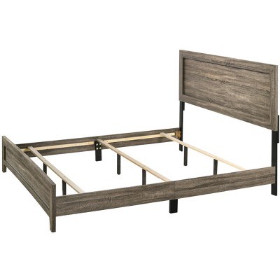 NicBex Queen Size Bed Frame with Wood Headboard for Adults,Boys,Girls,Brown/Gray