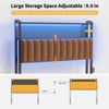 Karl Home Twin Full Queen King Size Headboard, Adjustable Upholstered Headboard with 2 Tier Shelves and Pegboard with Charging Stations and LED Lights - 4 of 4