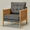 KINWELL Mid-Modern Accent Chair with Jute Rope Arms & Top-Grain Leather Upholstery - 3 of 4
