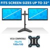 Mount-It! Double Monitor Desk Stand Fits 21 - 32 Inch Computer Screens | Freestanding Base | 2 Heavy Duty Full Motion Adjustable Arms - 3 of 4