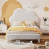Twin/Full Size Velvet Upholstered Cloud-Shape Bed, Platform Bed with Headboard, 4Q -ModernLuxe - 2 of 4