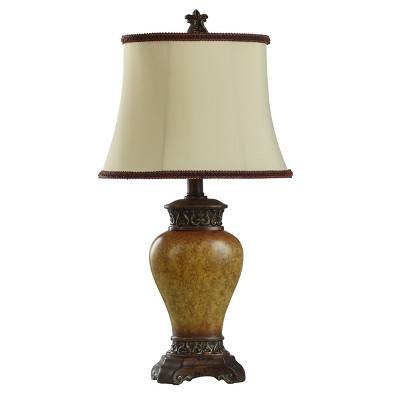 Maximus Table Lamp Bronze Finish with Ivory Shade - StyleCraft: Adjustable, UL Listed, Polyester Bell Shade