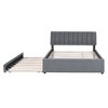Whisen Twin Size Teddy Fleece Platform Bed with Upholstered, Pull-Out Trundle and Plush Fabric, Easy Assembly - 3 of 4
