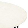 vidaXL Coffee Table White 25.6"x25.6"x16.5" Real Stone with Marble Texture - 3 of 4