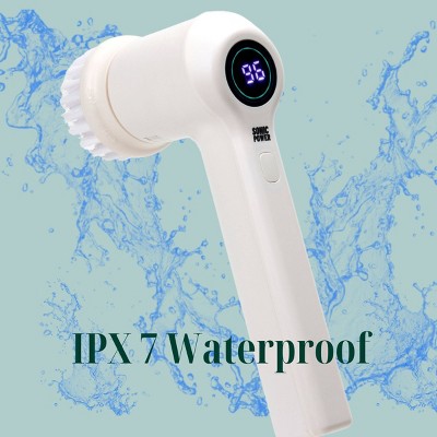 Sonic Power White Plastic Handheld Electric Scrubber