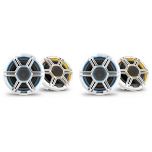 Garmin Fusion 2 Pairs Apollo AP-FL65SPW 6.5" LED Marine Speakers Sport Grills, White, Pair - 1 of 4