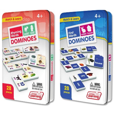 Junior Learning Rhyming & First Words Dominoes Game Set - 56 Dominoes