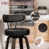 DYHOME 26" Swivel Counter Height Bar Stools with Wood Back and Faux Leather Seat, Set of 3 - 3 of 4