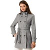 INSPIRE CHIC Women's Winter Stand Collar Double Breasted Outwear Coat - 2 of 4