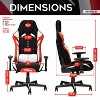 Vynxaria TSF72 Echo Gaming Chair - Stylish Black with Red & White Accents - 3 of 4
