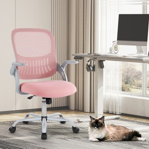 Sevobal Task And Office Chairs Home Office Chair For Standing Desk With Adjustable Wheels, Modern Simple Design, Pink, 25"*24"*42" - 1 of 4