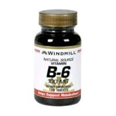 Windmill Vitamin B-6, 100 mg Tablets - 100 Ct