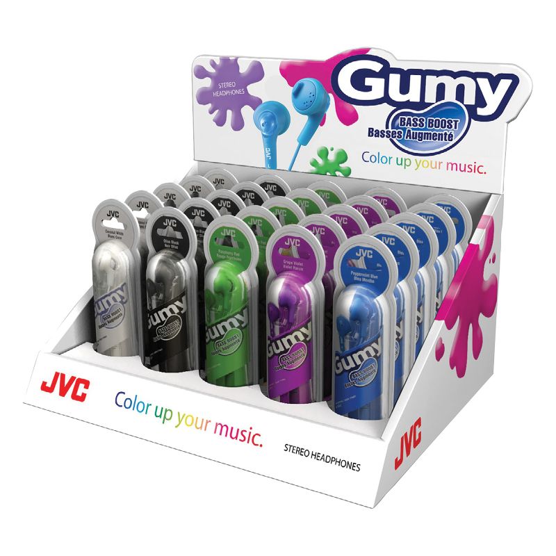 JVC® Gumy Earbuds Countertop Display, 25 Count, 1 of 7