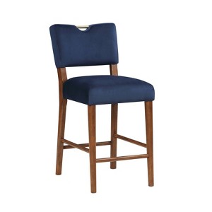 Comfort Pointe Bonito Counter Height Barstool Navy Blue: Upholstered Faux Leather, Wood Legs, Foam Fill - 1 of 4