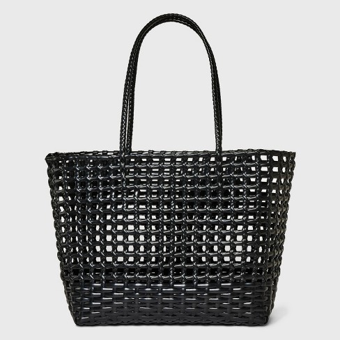 Woven Cage Tote Handbag - Shade & Shore™ Black : Target