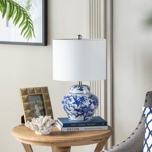 KTMBDW Chinoiserie Classic LED Table Lamp, Ceramic Vase Bedside Lamp for Bedroom, Living Room, Office, Blue & White - 1 of 4
