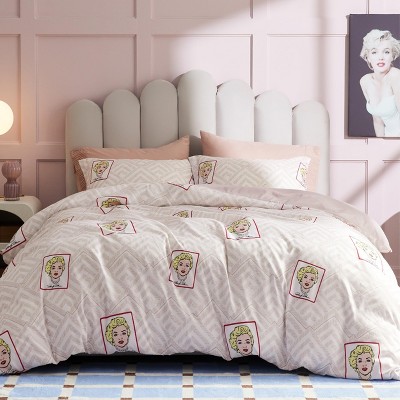 Bedsure | 2-3 Pcs Marilyn Monroe Reversible Patterned Duvet Cover Set
