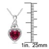 EVERLY JEWELRY | Sterling Silver 0.06 CT Diamond TW & 2 4/5 CT TGW Created Ruby Heart Pendant With Chain - 2 of 4
