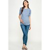Hello Miz Women's Ribbed Puff Sleeve Side Ruched Maternity Top - 4 of 4
