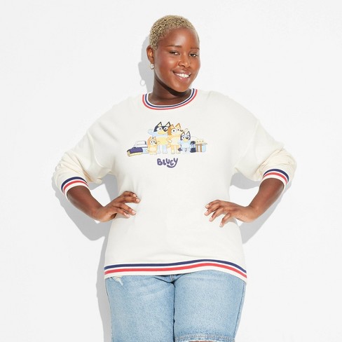 Women s Bluey Camper Graphic Sweatshirt Off white Target