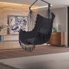 Hammock Chair Hanging Rope Swing Max 500 Lbs Indoor Outdoor Hammock Swing Chair, Boho Hanging Chair Bedroom Patio Black - 4 of 4