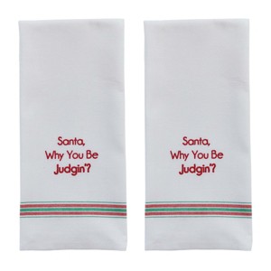 Park Designs Santa, Why You Be Judgin'? Dishtowel Set Of 2 - 1 of 4