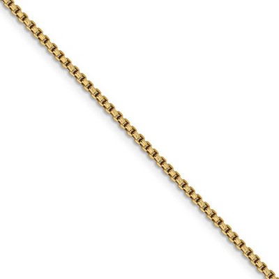 Black Bow Jewelry 1.75mm 14k Yellow Gold Hollow Round Box Chain Necklace