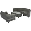 Nestfair 8pc Wicker Outdoor Half Moon Sectional Sofa Set with Coffee Table and Cushions Gray - 4 of 4