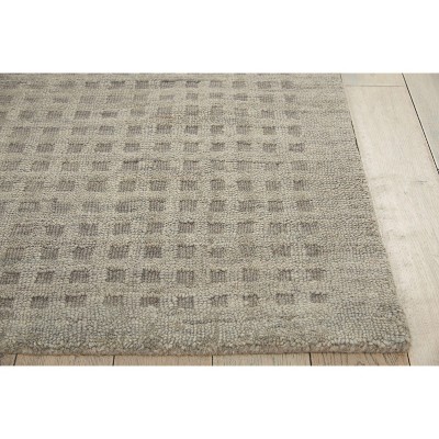 Charcoal Shadowbox 5' x 7' Hand-Woven Wool Area Rug
