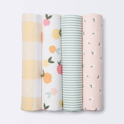 Flannel Baby Blankets Citrus Cloud Island 4pk