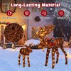 Tangkula 2-Piece Lighted Christmas Moose Family Set Light-Up Reindeers with 170 Warm White LED Lights Stakes & Zip Ties Included - 4 of 4