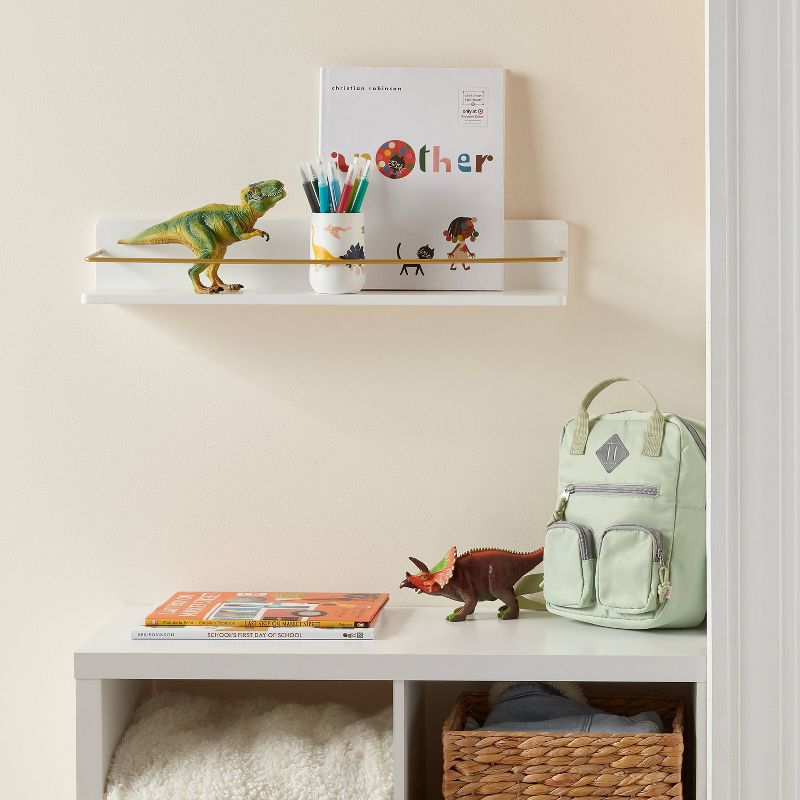 Kids&#39; Wall Shelf White with Gold - Pillowfort&#8482;, 3 of 10