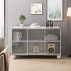 47.25"Glass Storage Cabinet Floor-to-ceiling for Kitchen, Living Room, Bathroom( - 2 of 4