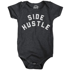 Side Hustle Baby Bodysuit Funny Sarcastic Graphic Novelty Jumper For Infants - Crazy Dog Baby Bodysuit - 1 of 4