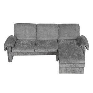 Racxily 94.1" Convertible Futon Sofa Bed with an Adjustable Backrest, a Reversible Chaise Lounge and Two Removable Armrest Pillows - 1 of 4