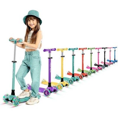 Kids Scooter – Children and Toddler 3 Wheel Kick Scooter – LED Wheel Lights Illuminate When Rolling