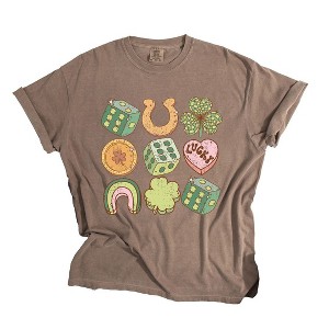 Simply Sage Market Women's St. Patrick's Charm Short Sleeve Garment Dyed Tee - 1 of 4