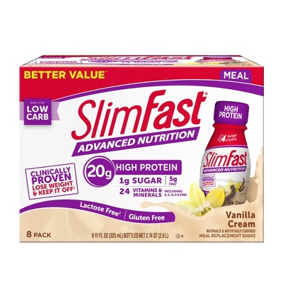 SlimFast Advanced Nutrition High Protein Meal Replacement Shake - Vanilla Cream - 11 fl oz/8pk