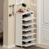 Mirror Shoe Cabinet With Flip Drawers, Narrow Hidden Shoe Storage Cabinet, Freestanding Shoe Rack for Closet Hallway Entryway Small Spaces - 2 of 4