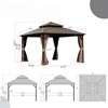 DSVIMOY Canopies and Gazebos, Gazebo with Double Roof Canopy, Gazebo Pavilion for Patio and Backyard, Brown, 144"*144"*120.12" - 2 of 4