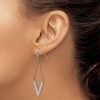 Chisel Stainless Steel Polished with Preciosa Crystal V-shape Dangle Earrings with Shepherd Hook - 3 of 4