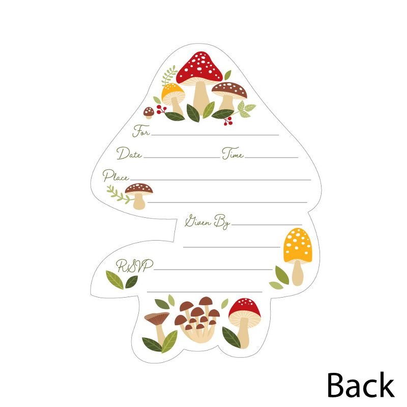 Big Dot of Happiness Wild Mushrooms - Shaped Fill-In Invitations - Red Toadstool Party Invitation Cards with Envelopes - Set of 12, 6 of 9