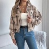 Women's Corduroy Long Sleeve Jacket Collared Button Down Casual Work Blazer Coat - 2 of 4
