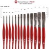 Borciani Bonazzi UNICO Silver Synthetic Series 811 Paint Brush, Flat 6 - Medium Handle Paintbrush Handcrafted in Italy, Cruelty-Free, Acrylic, Oil, - 3 of 4