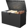 120 Gallon Large Resin Deck Box, Weatherproof Outdoor Storage Bin with Lid and Side Handles for Garden Accessories, Patio Cushions, Backyard box - 3 of 4