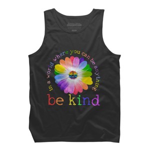 Men's Design By Humans In A World Where You Can Be Anything Be Kind Lgbt By DragonTee Tank Top - Charcoal - Medium - 1 of 3