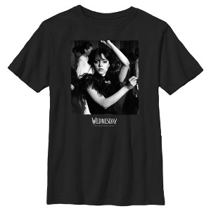 Boy's Wednesday Black and White Dance Scene T-Shirt - 1 of 4